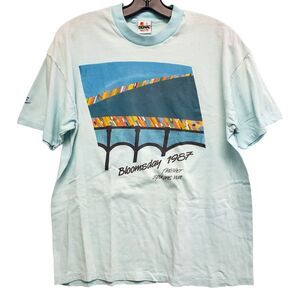 Vintage BLOOMSDAY 1987 Marathon Shirt Adult XL Blue SIGNAL Single Stitch NIKE